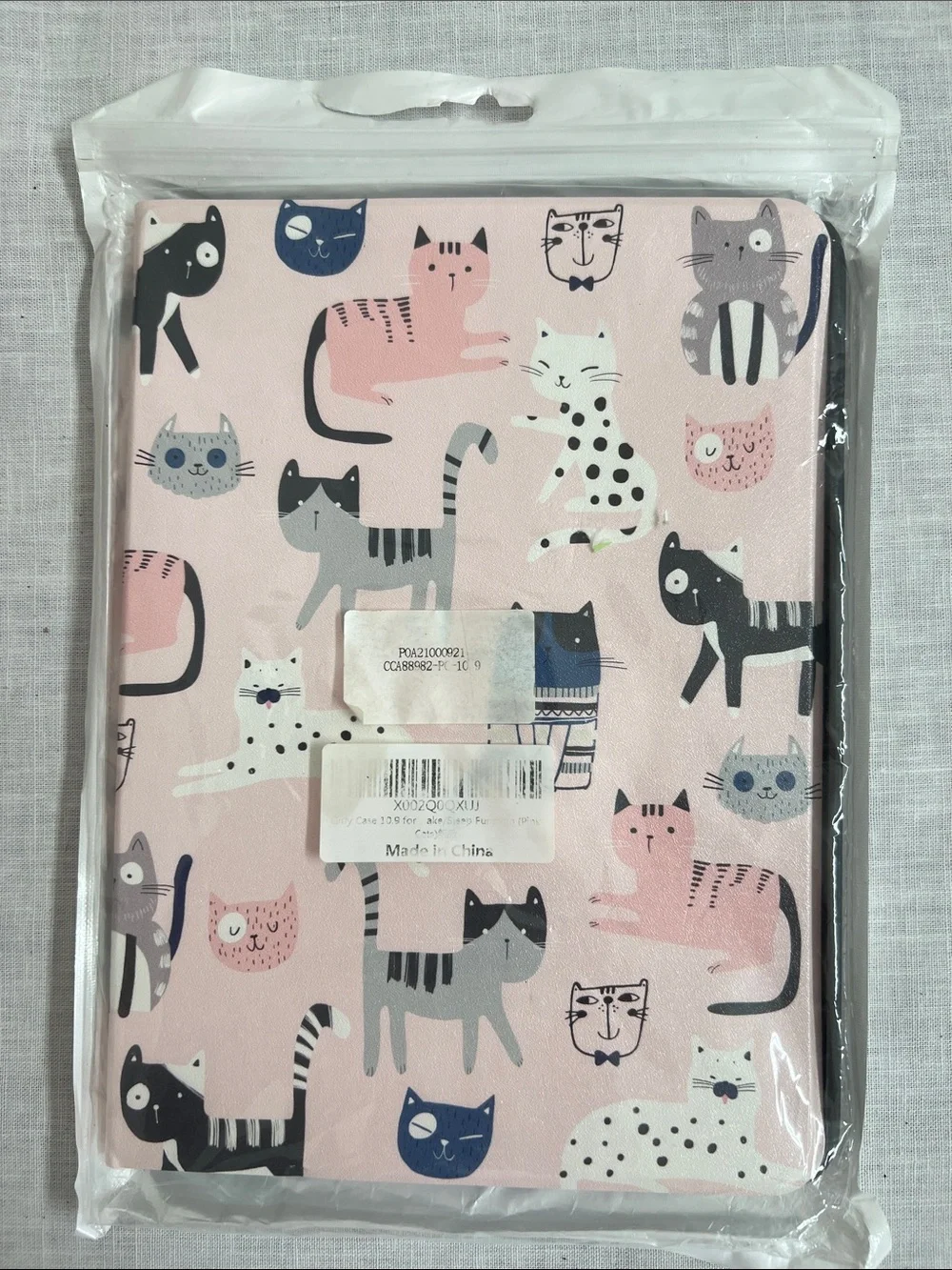 🌞 Pink Kitty Cat Print IPad or Tablet Case Protective Cover 10” x 7.5”